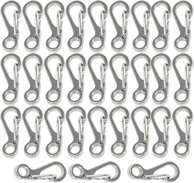 Mini Carabiner Clips with Metal Spring Wiregate Hook and Little Eye Hole by Bytiyar