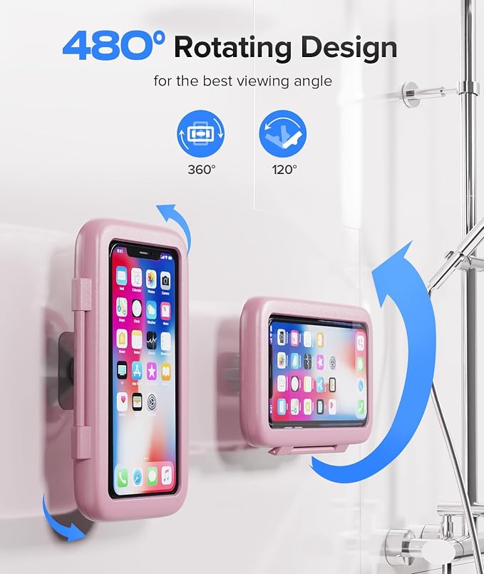LC-dolida Shower Phone Holder Waterproof 480 Rotation Phone Stand Case Mount - Image 3