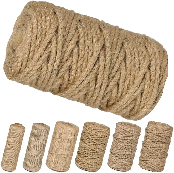 PerkHomy 5mm Jute Rope 105 Feet Twisted Heavy Duty and Thick Twine Rope - Image 2