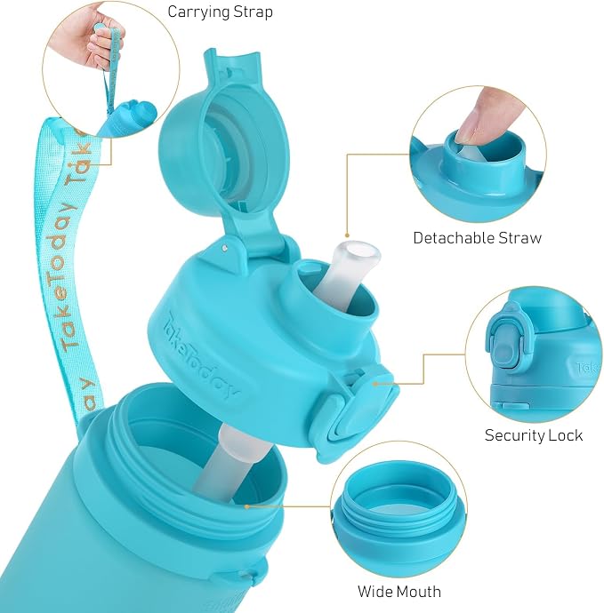 TakeToday Collapsible Water Bottles 32oz, Foldable Travel Water Bottle - Image 9