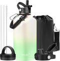 Water Bottle Insulated 32oz 40oz 64oz 128oz Straw Lid Spout Lid & 3 Lids by POYAKU