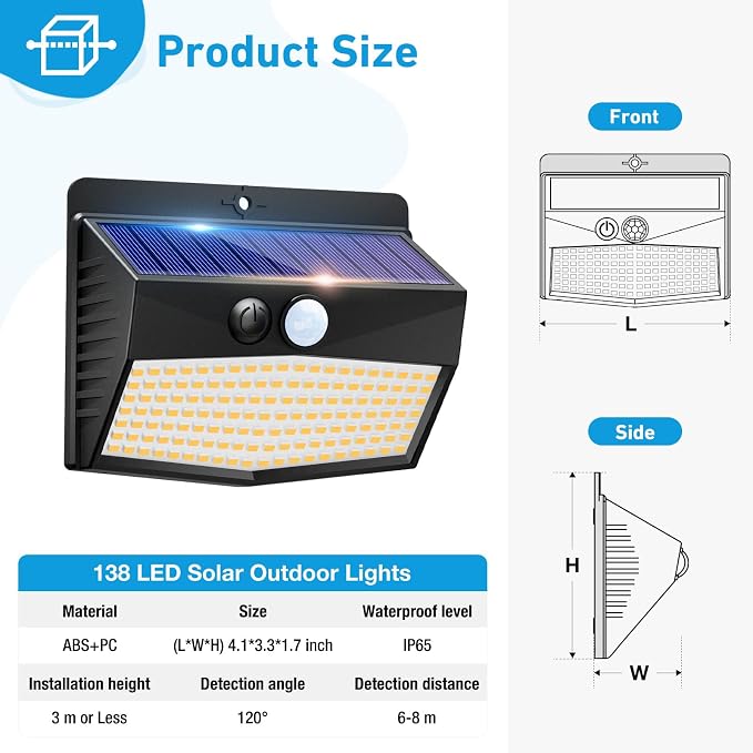 Solar Motion Sensor Lights Outdoor Solar Fence Lights - Image 6