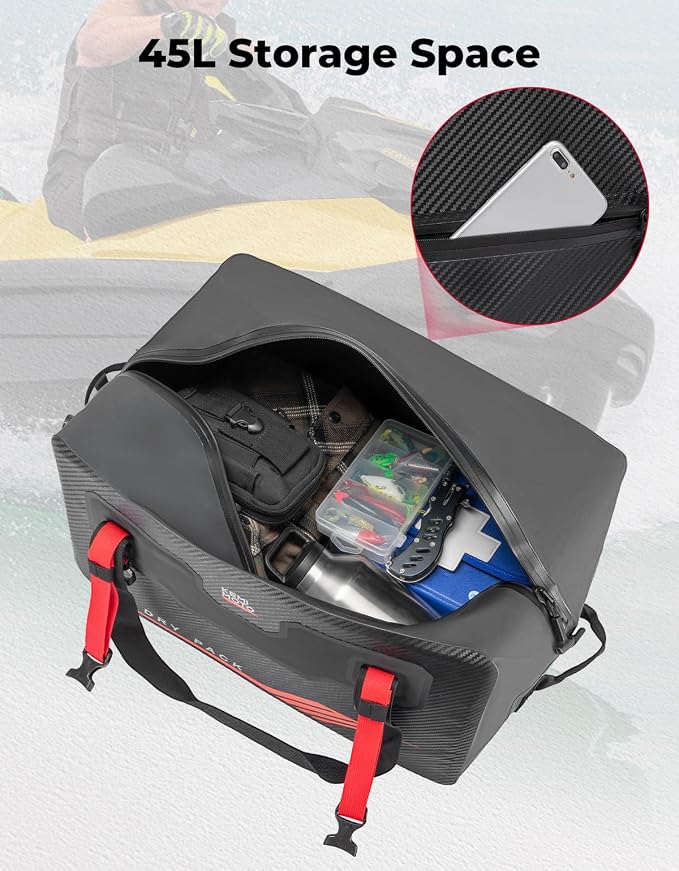 KEMIMOTO Waterproof Duffle Bag 45L Heavy Duty Marine Dry Bags Backpack Jet Ski - Image 4