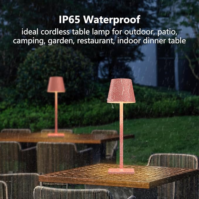 Yogaret Pink Cordless Table Lamp Set of 2 - Image 3