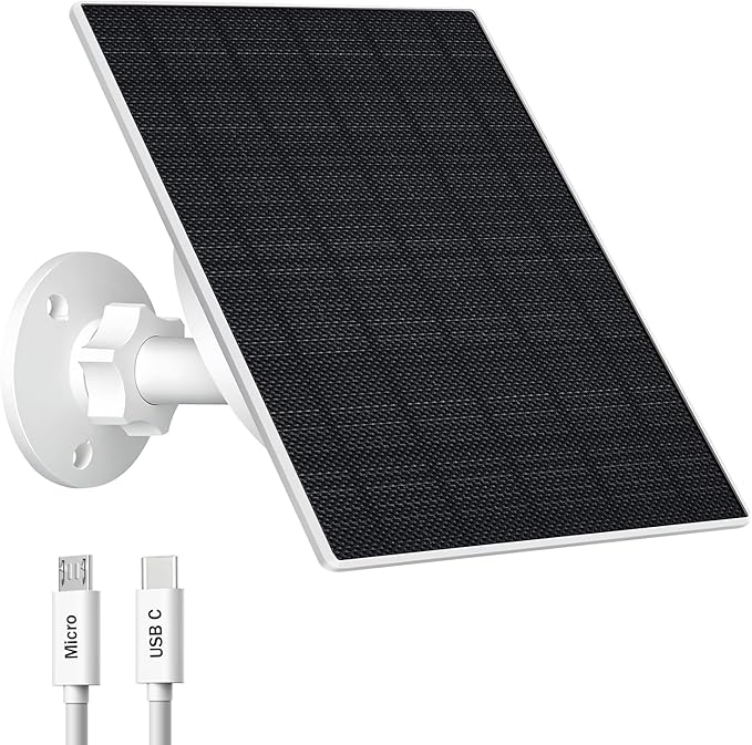 Zivif 10W Solar Panel for Security Camera, 10400mAh Built-in Battery, 5V by Zivif