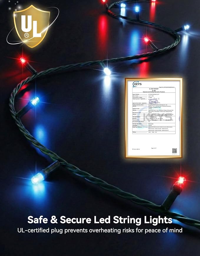 LitHome 4th of July Decorations Outdoor Waterproof, 99FT 300 LED String Lights - Image 5