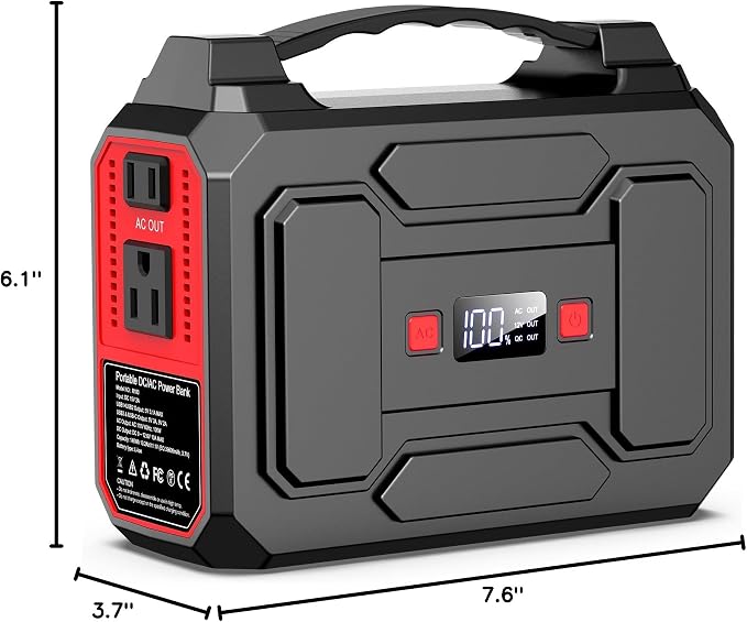 Portable Power Station Bank 146Wh 200W Peak, Solar Powered Power Bank - Image 7