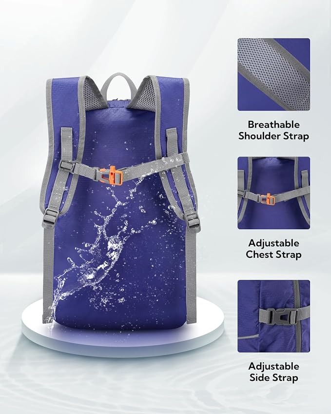 WATERFLY Hiking Packable Daypack Backpack: 25L Ultra Lightweight Day Pack - Image 4