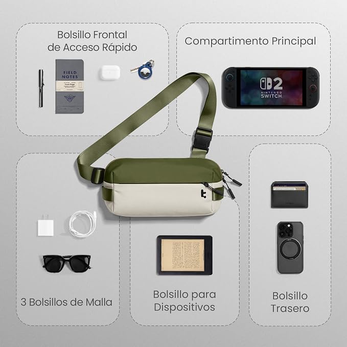 tomtoc Compact EDC Sling Bag 3L-10L, Minimalist Crossbody Bag Chest Shoulder - Image 9