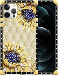 Compatible with iPhone 12 Pro Max Case, Sunflower Diamonds Leather Luxury by Unknown