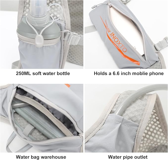 INOXTO Running Hydration Vest Backpack, Lightweight Insulated Pack - Image 2