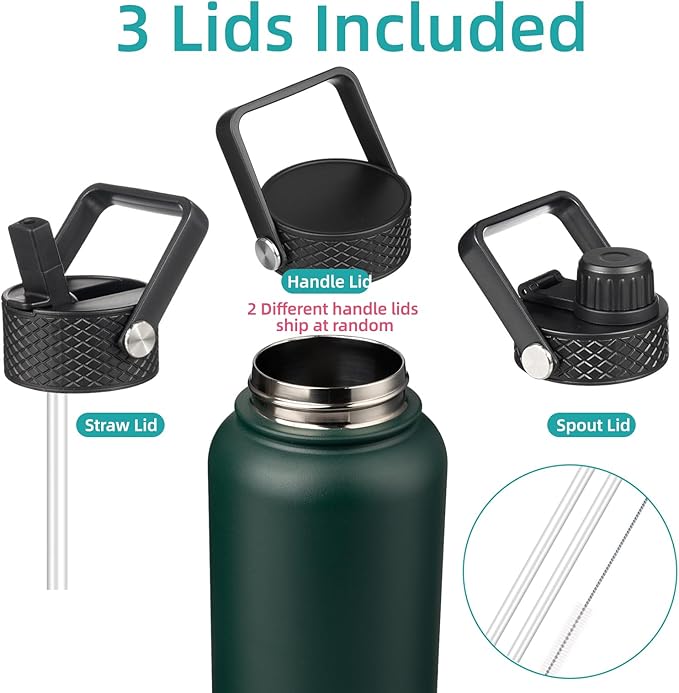 Konokyo 40oz Insulated Water Bottle Stainless Steel Sport Bottles - Image 3