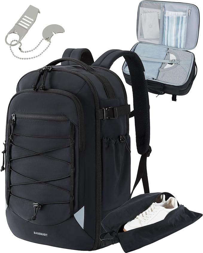 BAGSMART Carry On Travel Backpack, 17.3 Inch Large Travel backpack Carry On by BAGSMART