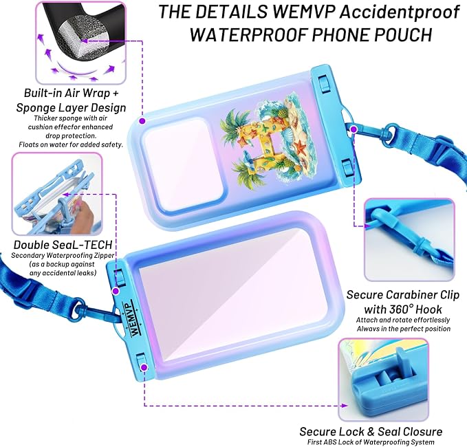 Personalized Initial Waterproof Phone Pouch Case - Image 3