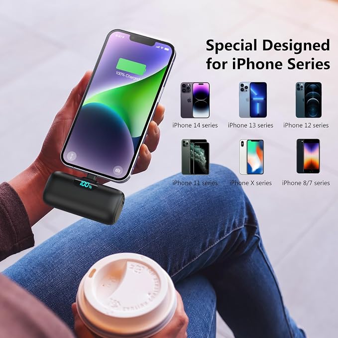 Mini Portable Charger for iPhone, Upgraded 5000mAh PD Fast Charging Battery Pack - Image 3
