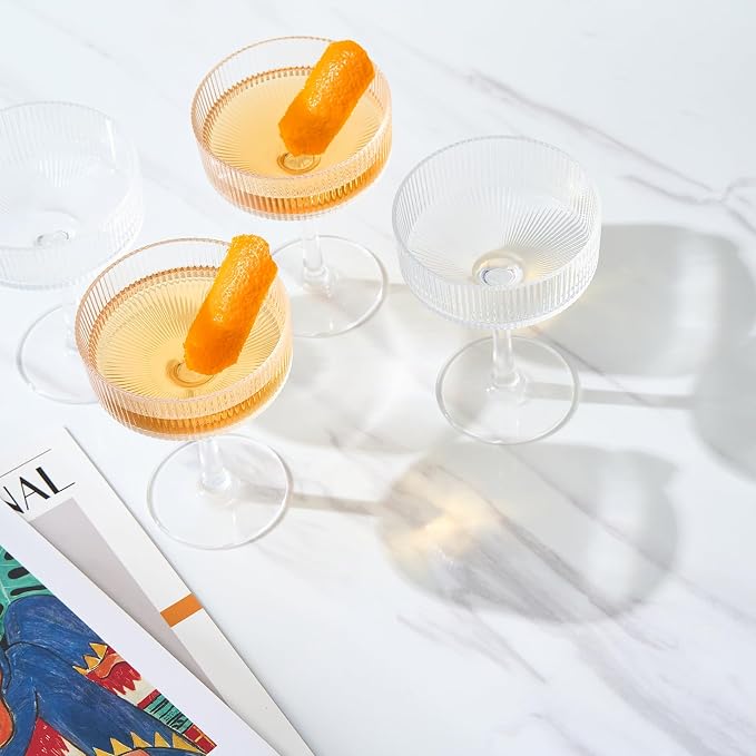 Khen Vintage Art Deco Shatterproof Coupe Martini, Champagne & Cocktail Glasses - Image 7