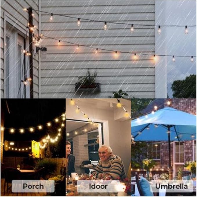 Zuske Outdoor String Lights, 25FT Patio Lights - Image 6