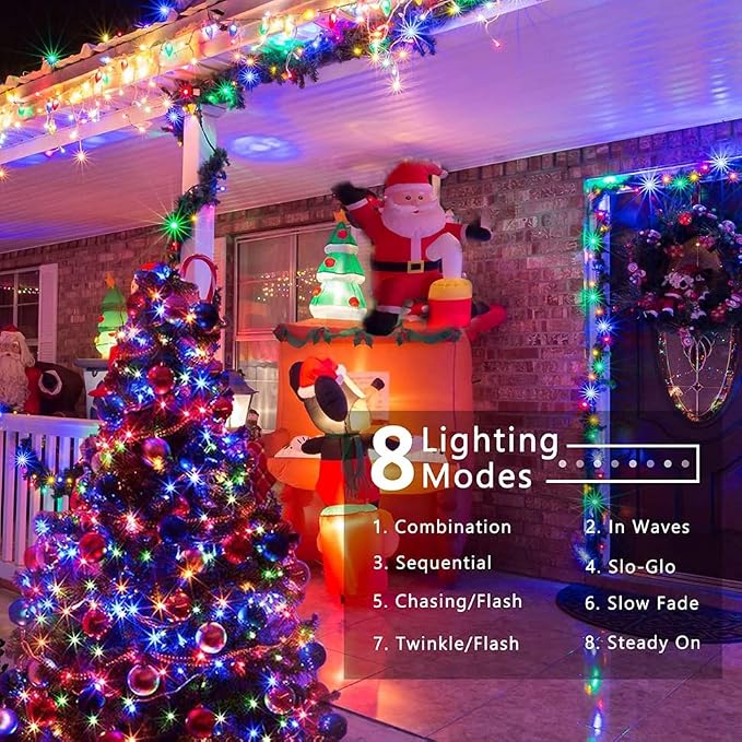 JMEXSUSS 200 LED Multicolor Christmas Lights Outdoor Waterproof, 66ft - Image 2