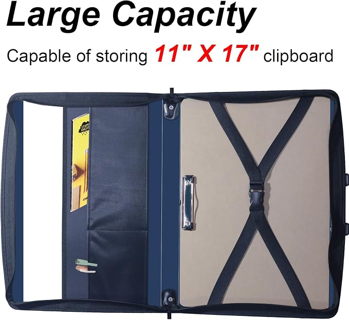 Acocony 11x17 Portfolio with Zipper Closure PP Material Oxford Cloth Edge - Image 4