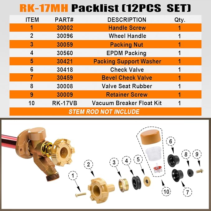 RK-17MH Outdoor Faucet Repair Kit - Image 5