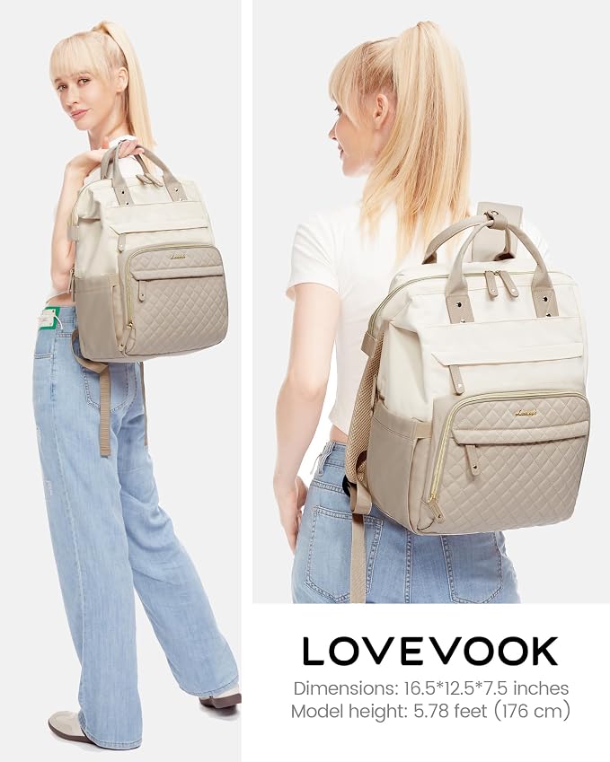 LOVEVOOK Laptop Backpack for Women, 15.6'' Waterproof Nurse Bag Teacher Work - Image 4