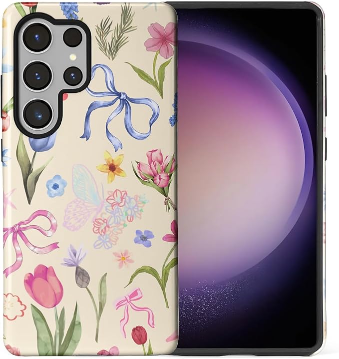 for Samsung Galaxy S25 Ultra Case, HL2 Aesthetic Flower Preppy Collage Hybrid 2 by Unknown