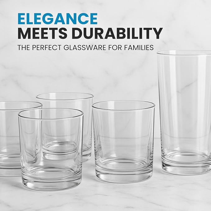Zulay Kitchen Plastic Drinking Glasses – Mixed 16oz & 12oz Acrylic Shatterproof - Image 5