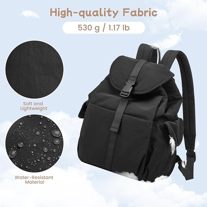 G4Free Small Backpack for Women, Nylon Casual Daypack for Work Travel Campus - Image 4
