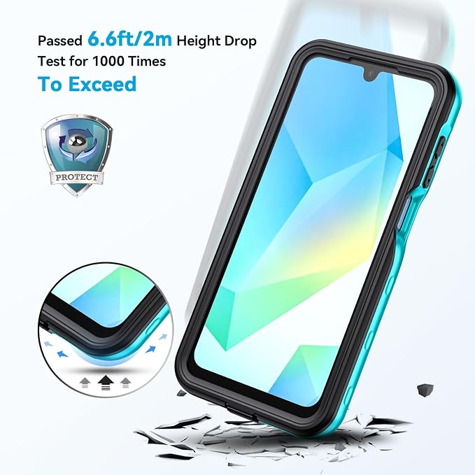 Lanhiem for Samsung Galaxy A16 5G Case, IP68 Waterproof Dustproof, Built-in - Image 4