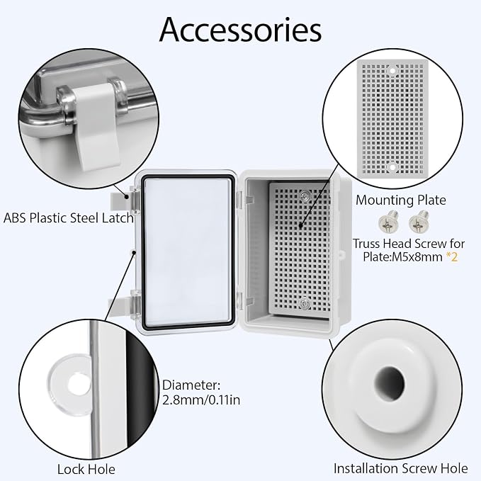 ABS Plastic Dustproof Waterproof IP65 Junction Box Hinged Shell Universal - Image 5