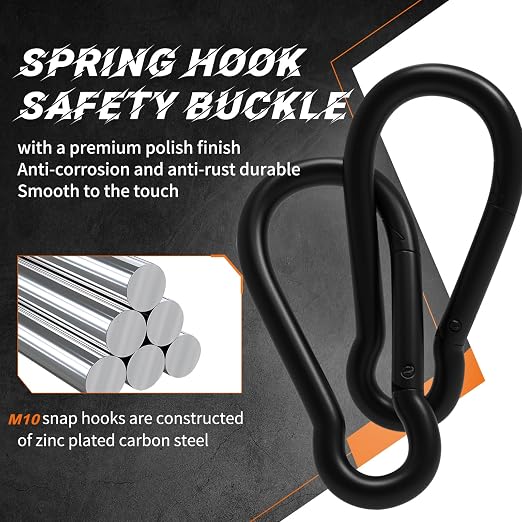 25PCS 4" Hevy Duty Carabiner Clips, M10 Spring Snap Hooks Large Carabiners - Image 3