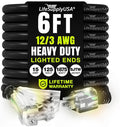 6ft Outdoor/Indoor Extension Cord 3-Outlet 12/3 Gauge Extra Heavy Duty 3 Prong by LifeSupplyUSA