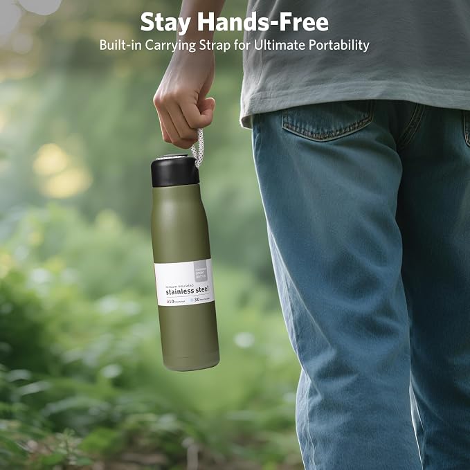 Small Water Bottle, Dusgut Insulated Water Bottle, Stainless Steel, Wide Mouth - Image 5
