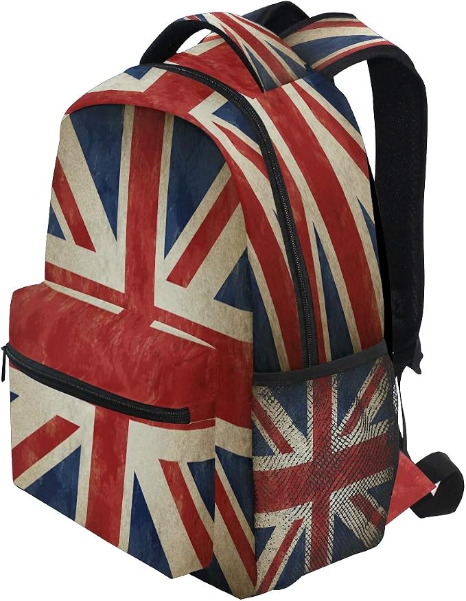 Backpacks UK British Flag School Bag Student Bookbag Adjustable Shoulder Bags - Image 3
