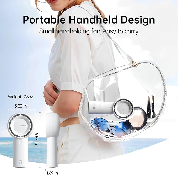 JISULIFE Portable Handheld Turbo Fan, 4000mAh USB Rechargeable Personal Battery - Image 5