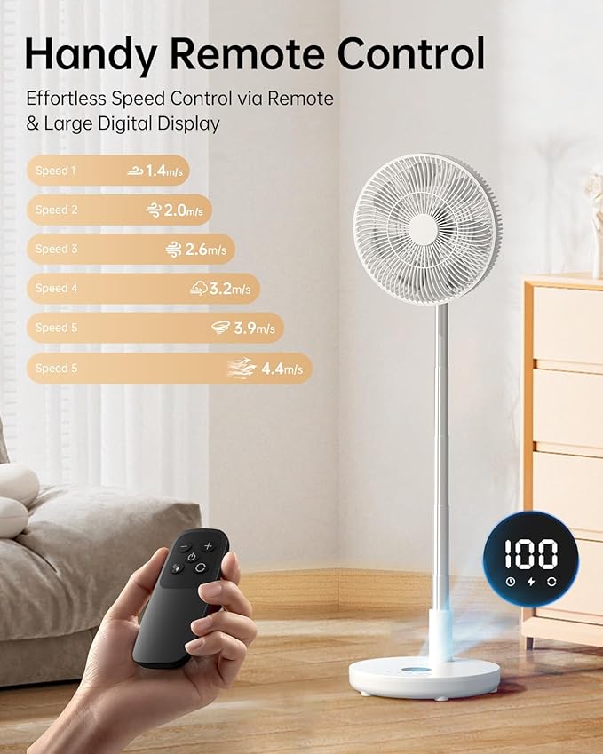 TriPole Oscillating Fan Portable Quiet Standing Fan - Image 3