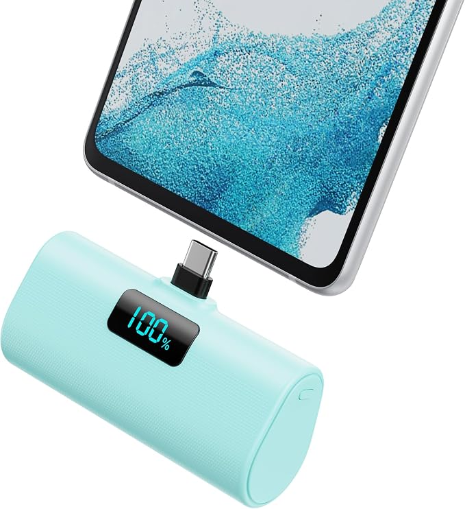 Mini Portable Charger USB C Power Bank, Upgraded 5500mAh PD Fast Charging by HETP