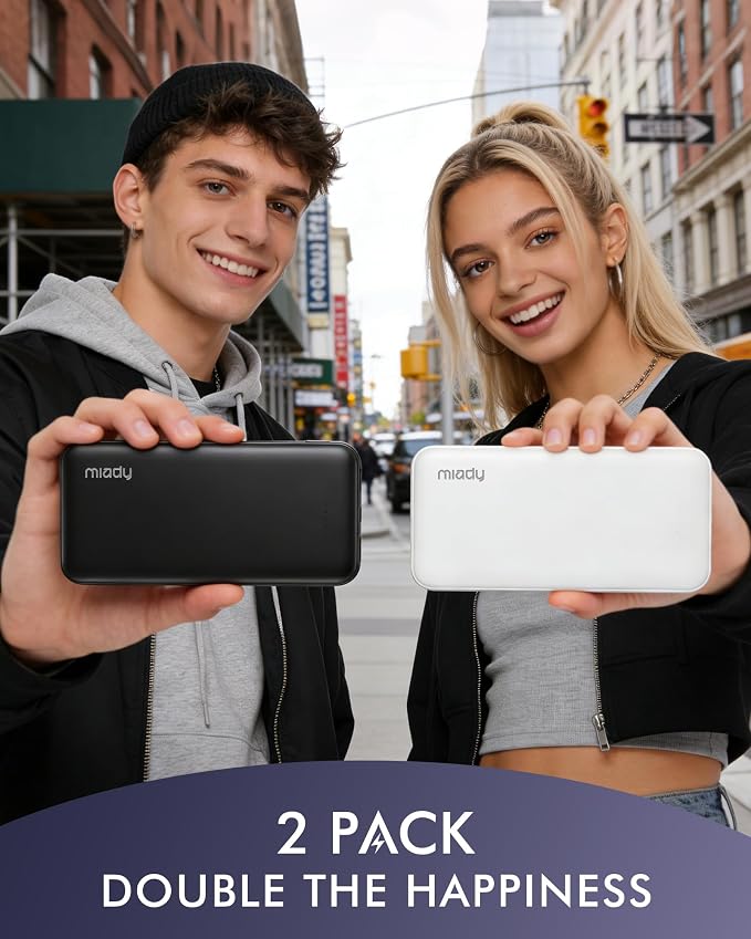 Miady 2-Pack Portable Charger, Slim 10000mAh Power Bank Travel Battery Pack 3 - Image 4
