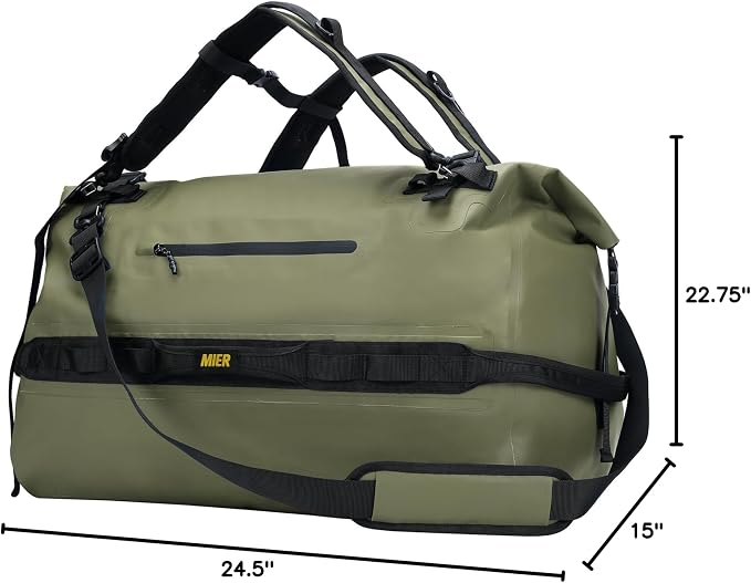 MIER Waterproof Duffel Bag Motorcycle Dry Bag Backpack Large Roll-Top Heavy - Image 9