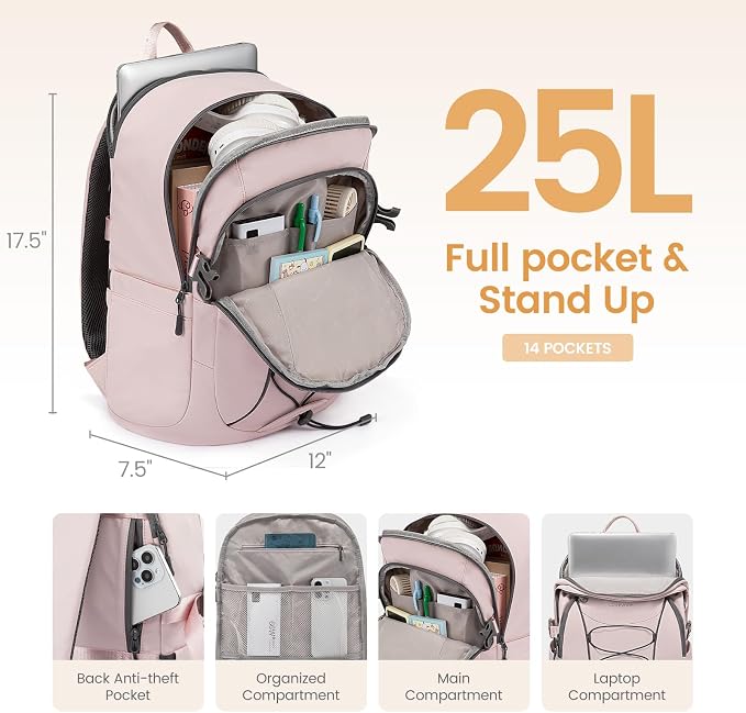 LOVEVOOK Mens Backpack with Giant Tumbler Holder Pocket, 15.6 Inch Everyday - Image 3