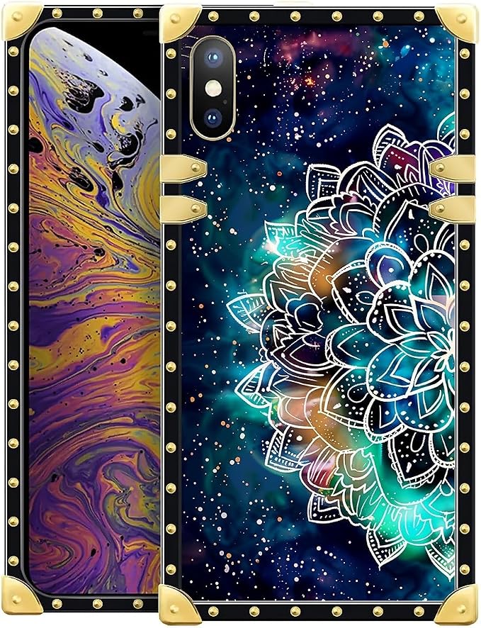 Compatible with iPhone Xs Max Case, Starry Sky Colourful Mandala Luxury Golden by Unknown
