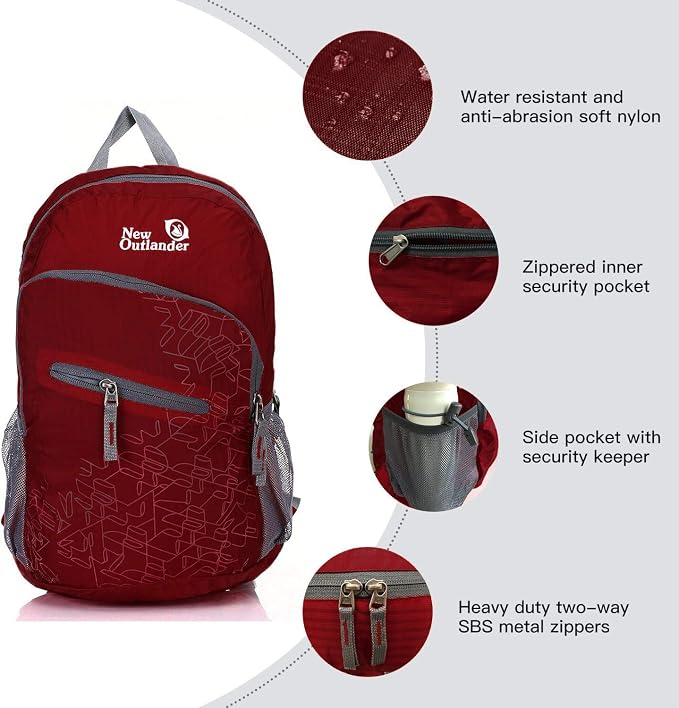 Outlander Packable Handy Lightweight Travel Hiking Backpack - Image 3