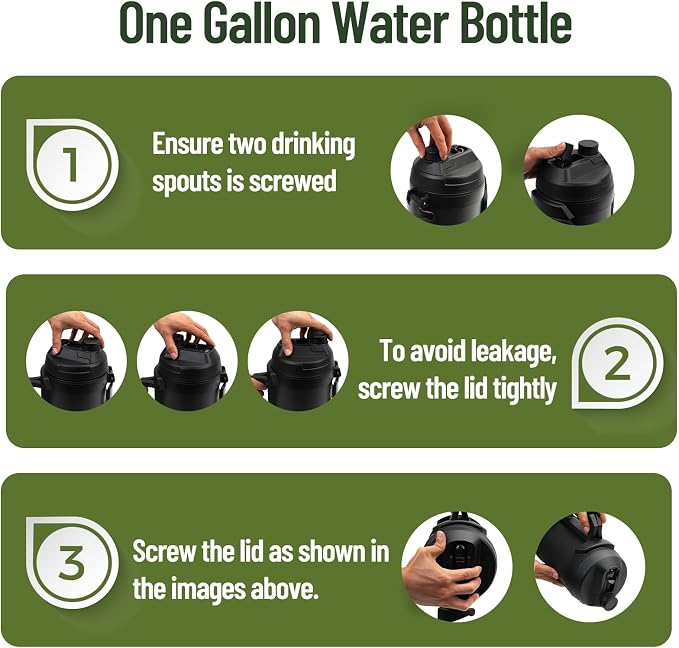 1 gallon water jug, 128 oz Large Insulated Stainless Steel Sports Water Jug - Image 9