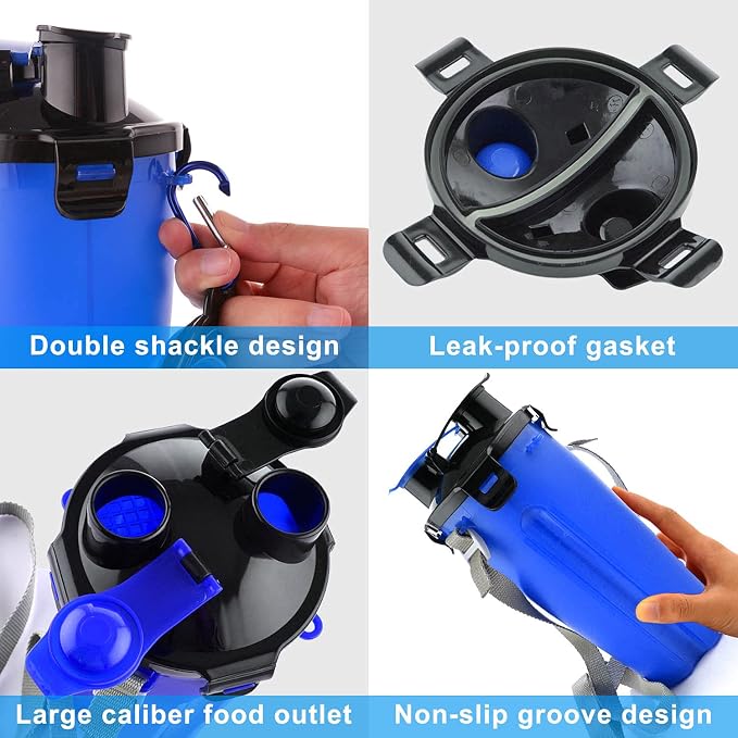Dog Travel Water Bottle Collapsible Bowls, 2 in 1 Pet Food Container - Image 5