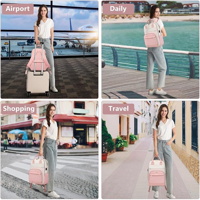 Backpack for Women Laptop Bag: Work Travel Backpacks Fits 17 inch Computer - Image 6