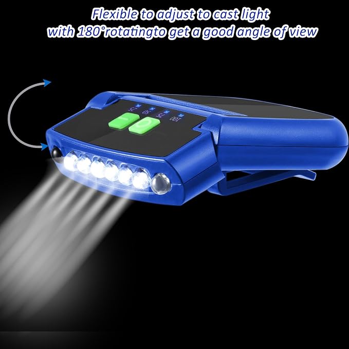 Mudder LED Clip on Cap Lights USB Rechargeable Cap Flashlight Clip Waterproof - Image 4