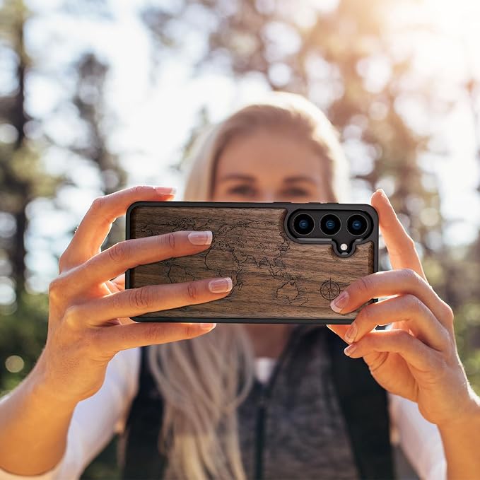 Carveit Wood Case for Galaxy S24 Plus Case Shockproof Protective Cover Unique - Image 7