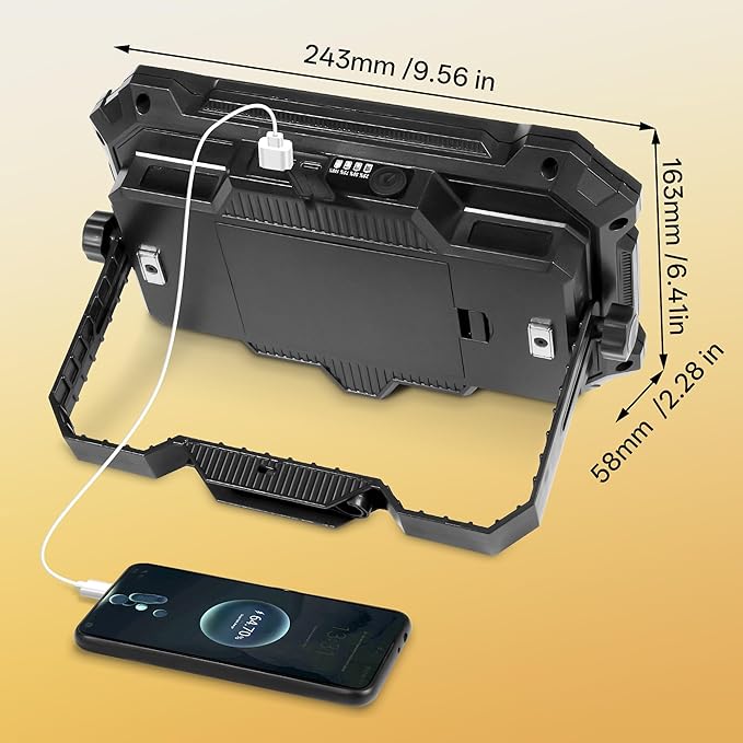 LED Work Light Rechargeable Outdoor, 13000mAh Work Flood Lights 10000LM - Image 9