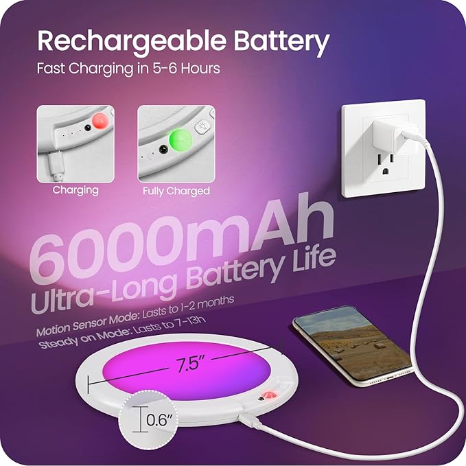 2 Pack Motion Sensor Rechargeable Shower Lights - Image 6