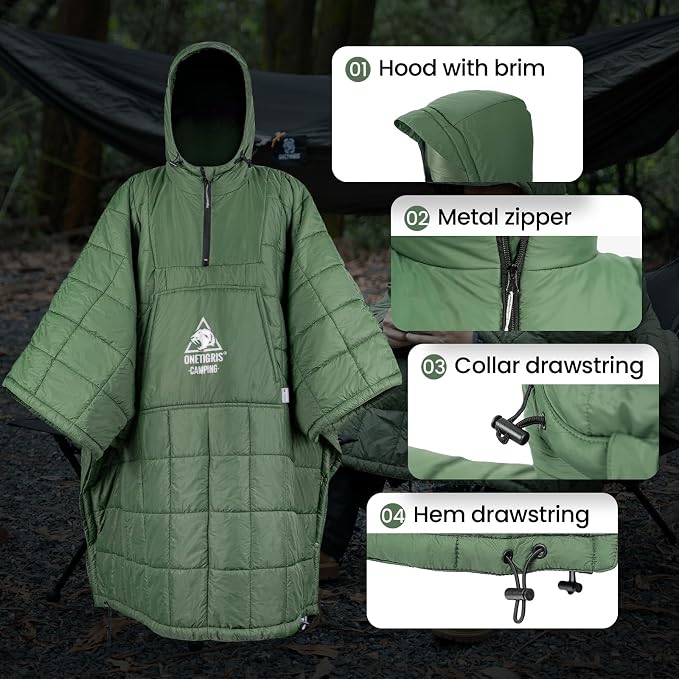 ONETIGRIS Camping Blanket with with Recycled Synthetic Insulation, Wearable - Image 5
